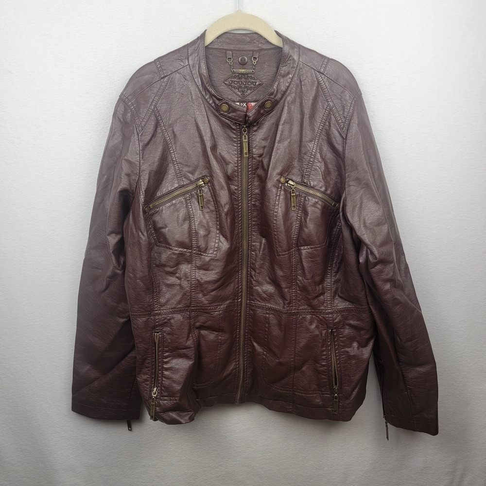 JouJou Brown Moto Biker Jacket Sz 2xl
